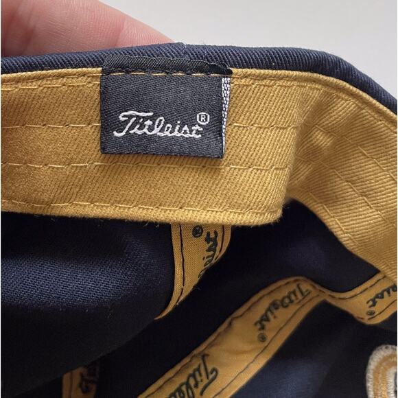 Titleist PRO V1 FJ Embroidered Strap Back Hat/Cap, Blue/Yellow Adjustable - Picture 6 of 6